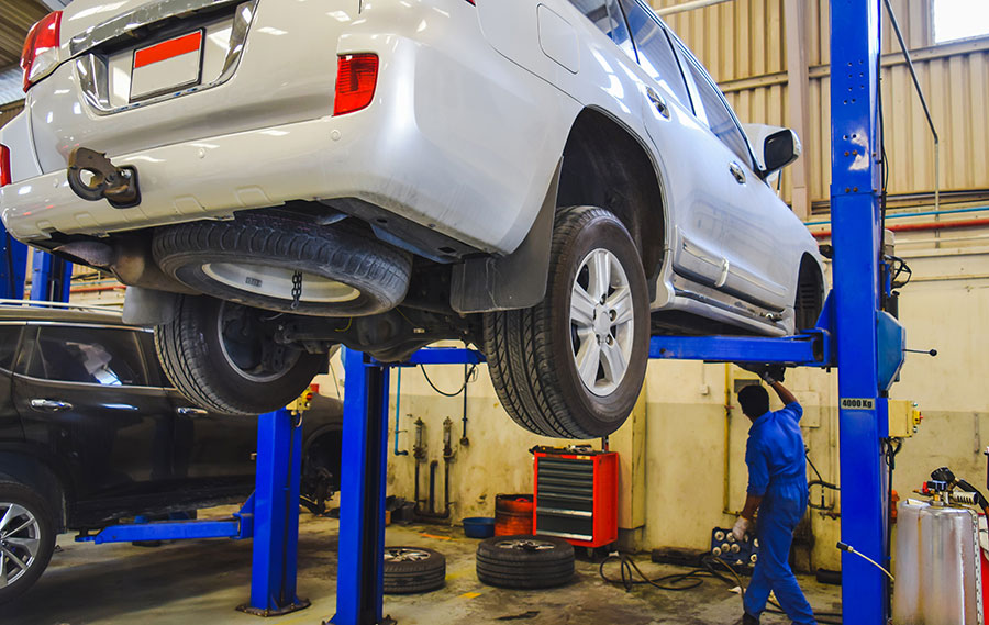 Car on lift Car on lift